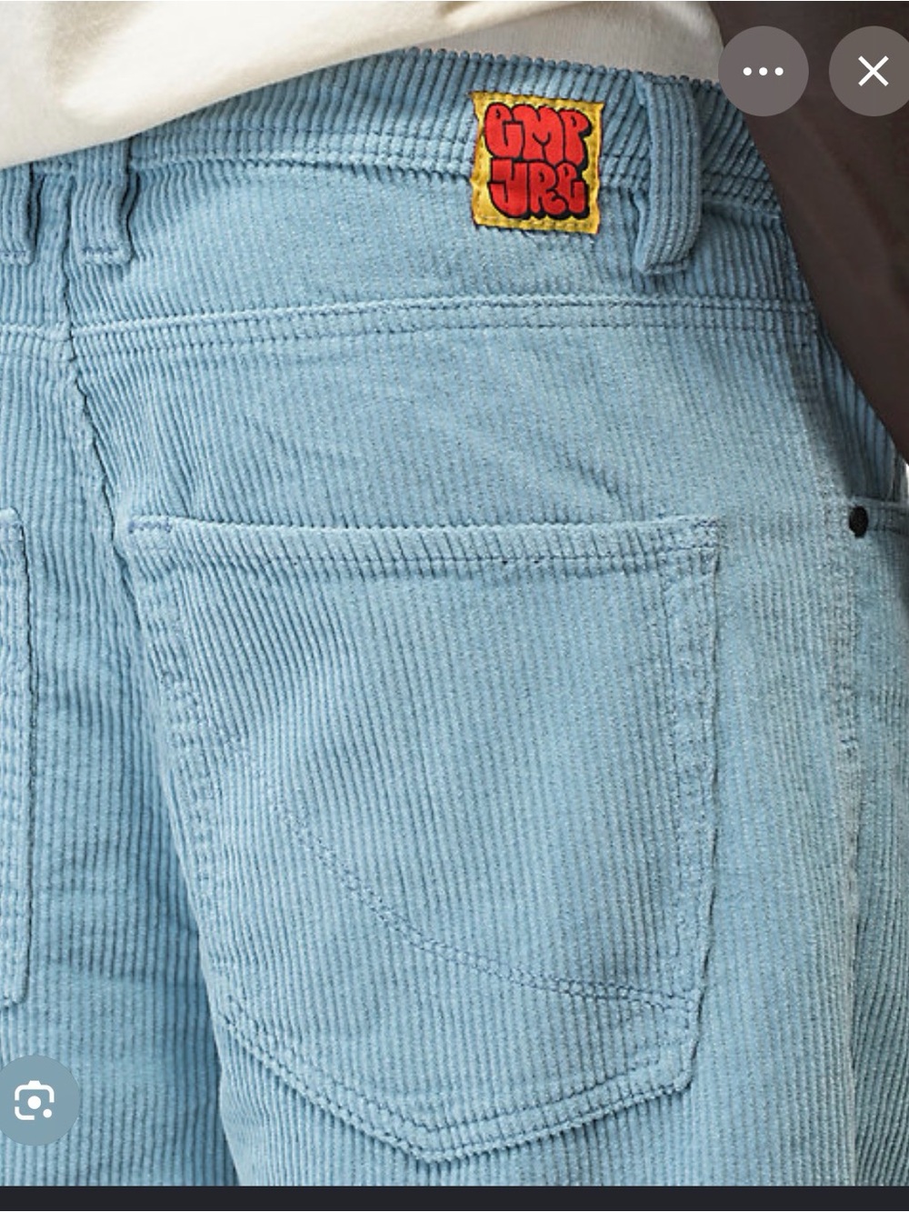 Empyre Light Blue & Burgundy Corduroy Pants. Size 30. Relaxed Fit